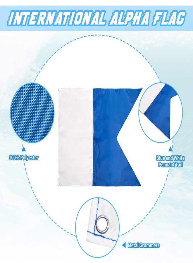 Dawitrly Safety Dive Flags, 2Pieces Polyester Diver Down Flag + International Signal Alpha Flag 20x24inches Use on Float, Buoy, Boat for Snorkeling/Diving/Spearfishing/Scuba - Image 4