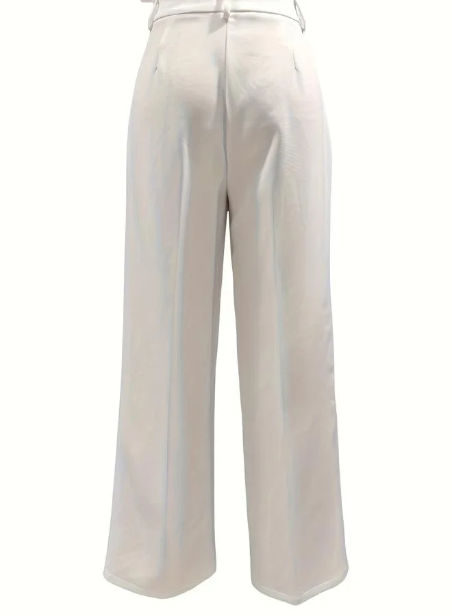 Take Two Solid Pocket Detail Straight Leg Pants