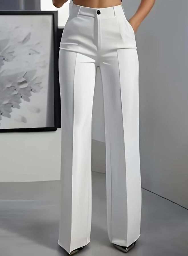 Take Two Solid Pocket Detail Straight Leg Pants