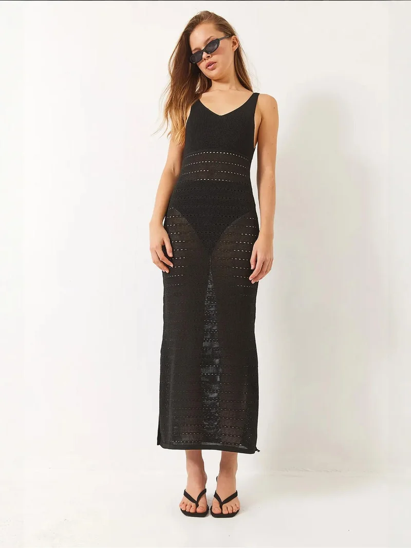 بيانكو لوتشي فستان ميدي بياقة على شكل حرف  وفتحة جانبية