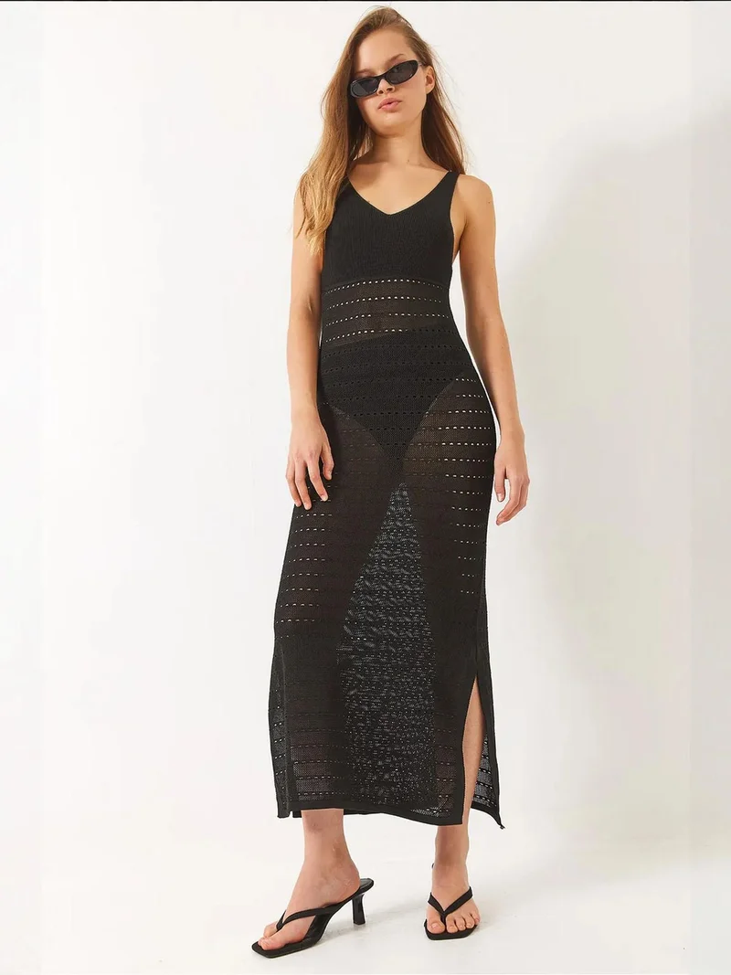 بيانكو لوتشي فستان ميدي بياقة على شكل حرف  وفتحة جانبية