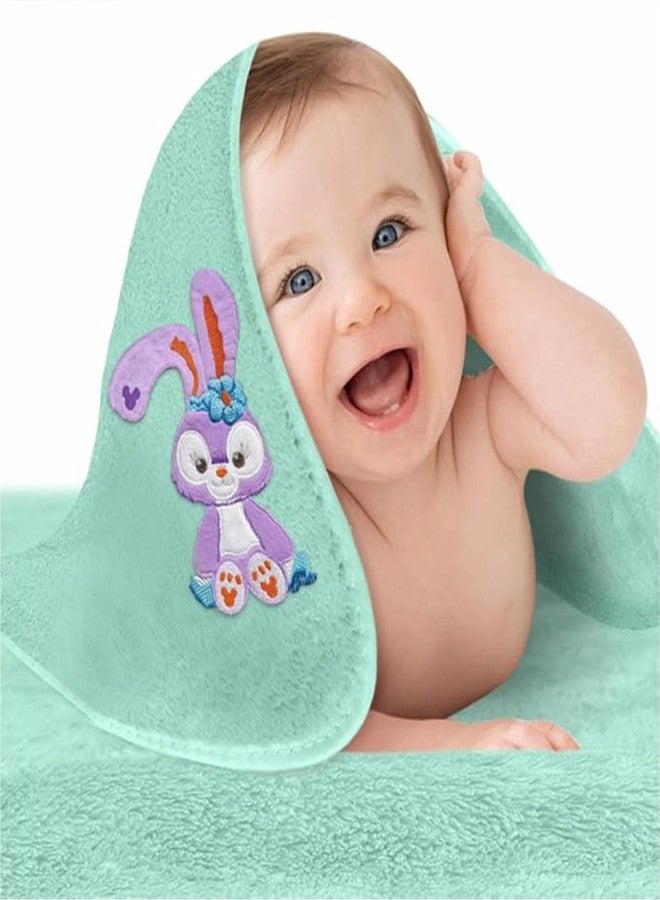 Outlay Home Microfiber Kids Bath Towel – Ultra Soft & Quick Dry, Super Absorbent Baby Towels for Boys & Girls | Cute Cartoon Design for Newborn & Toddler | 70x140 cm (Pack of 2, Green+Blue) - Image 4