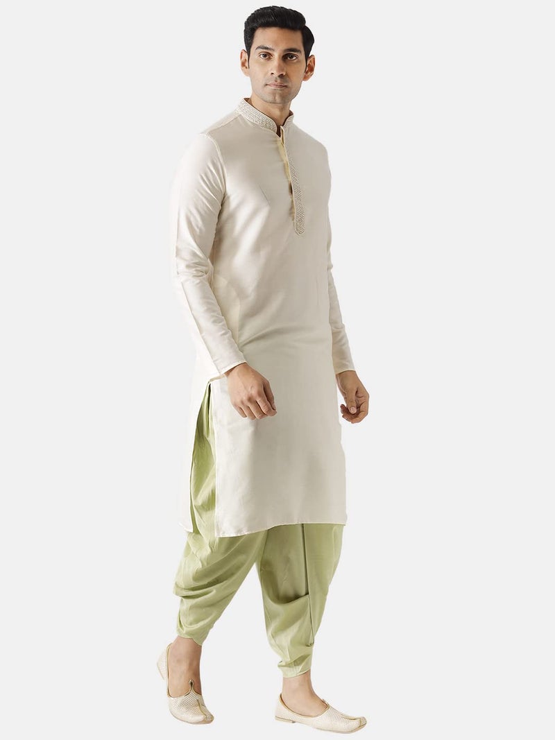 KISAH Kurta for Men – Solid Cotton Kurta | Ethnic & Casual Wear for Festivals, Parties & Office Cream - Image 5