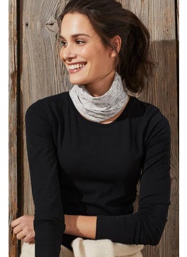 Tchibo Women Multi,Purpose Head Scarf 52 x 52 cm, Beige and Grey  - Image 1