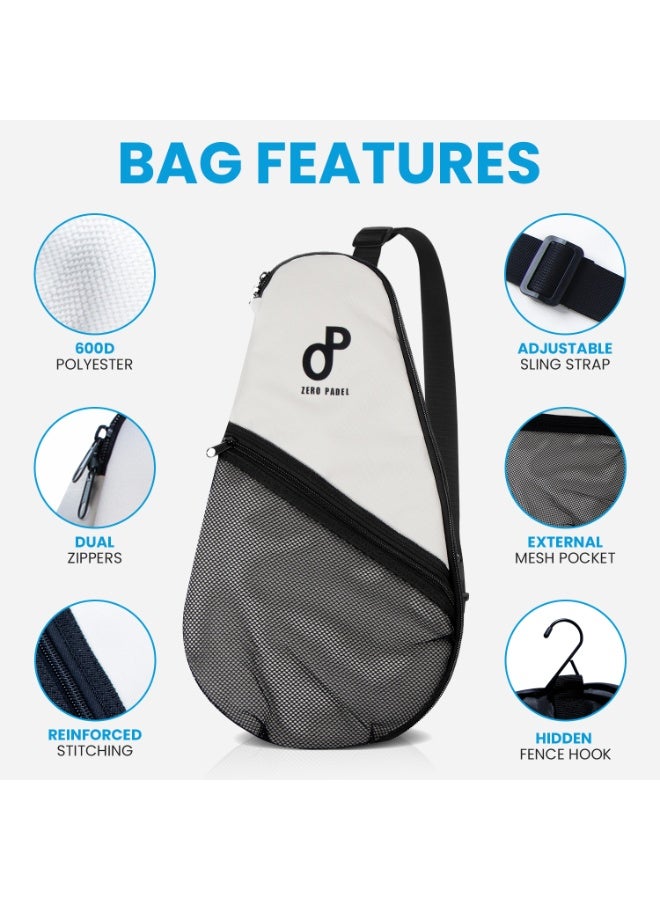 Zero Padel Racket Bag - Sling Backpack with Insulated Compartment and Mesh Pocket - Image 4