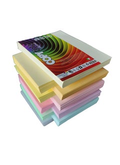 BRUSTRO BRUSTRO Copytinta Coloured Craft Paper A4 Size 80 GSM Mixed Soft Colour 40 Sheets Pack (10 cols X 4 Sheets) Double Side Color for Office Printing, Art and Craft.  - Image 1