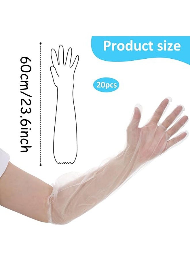 20Pcs Long Disposable Cleaning Gloves,  Elbow Length Plastic Waterproof Sleeve for Cooking, Dishwashing, Hair Color, Field Dressing, House Gardening - Image 2