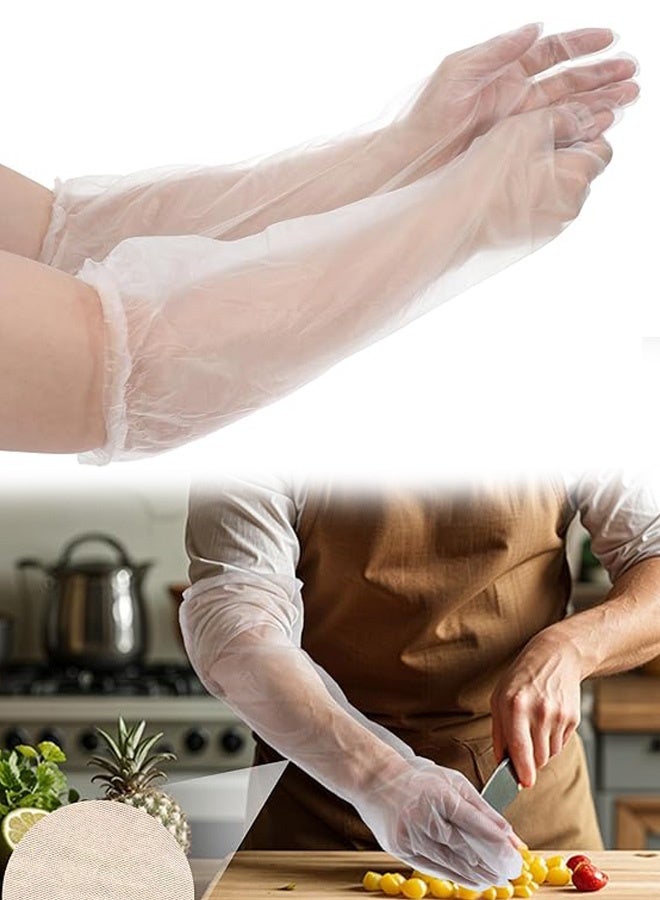 20Pcs Long Disposable Cleaning Gloves,  Elbow Length Plastic Waterproof Sleeve for Cooking, Dishwashing, Hair Color, Field Dressing, House Gardening - Image 1