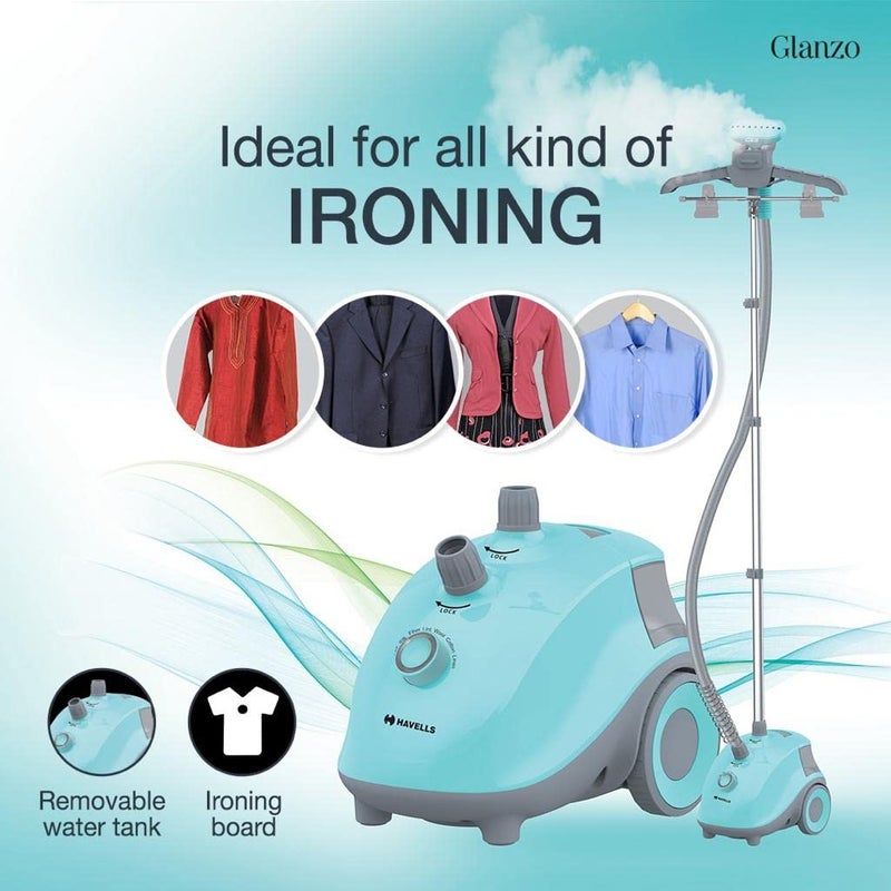 Havells Havells Glanzo Garment Steamer 1650 Watts Blue And Grey  - Image 2