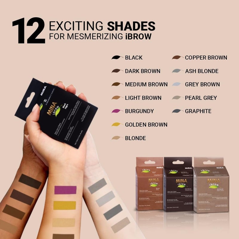 MinaiBrow Instant Hair Dye Kit Light Brown | Natural Spot Coloring Tinting Powder, Water & Smudge Proof | 100% Grey Coverage Upto 30 Applications - Image 5