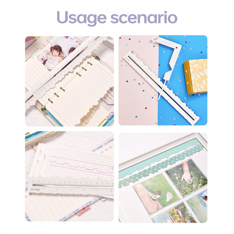 KW-trio Metal Paper Tearing Ruler Craft Ruler for 30cm/11in Measurement Drawing Cutting Deckle Paper Decorative DIY Project in Irregular Edges for Scrapbooking Engineering Architect School Office - Image 3