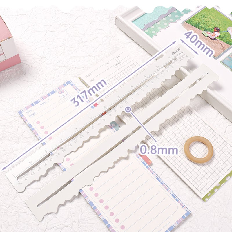 KW-trio Metal Paper Tearing Ruler Craft Ruler for 30cm/11in Measurement Drawing Cutting Deckle Paper Decorative DIY Project in Irregular Edges for Scrapbooking Engineering Architect School Office - Image 5
