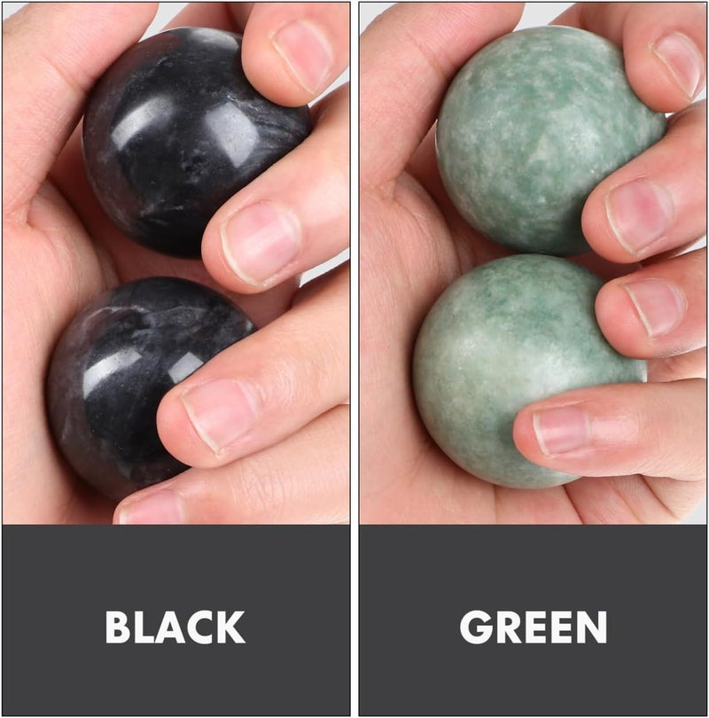 Healifty Baoding Balls Pack of 414 inch Chinese Balls for Hand No Chime Chinese Health Exercise Massage Balls GreenBlack - Image 3