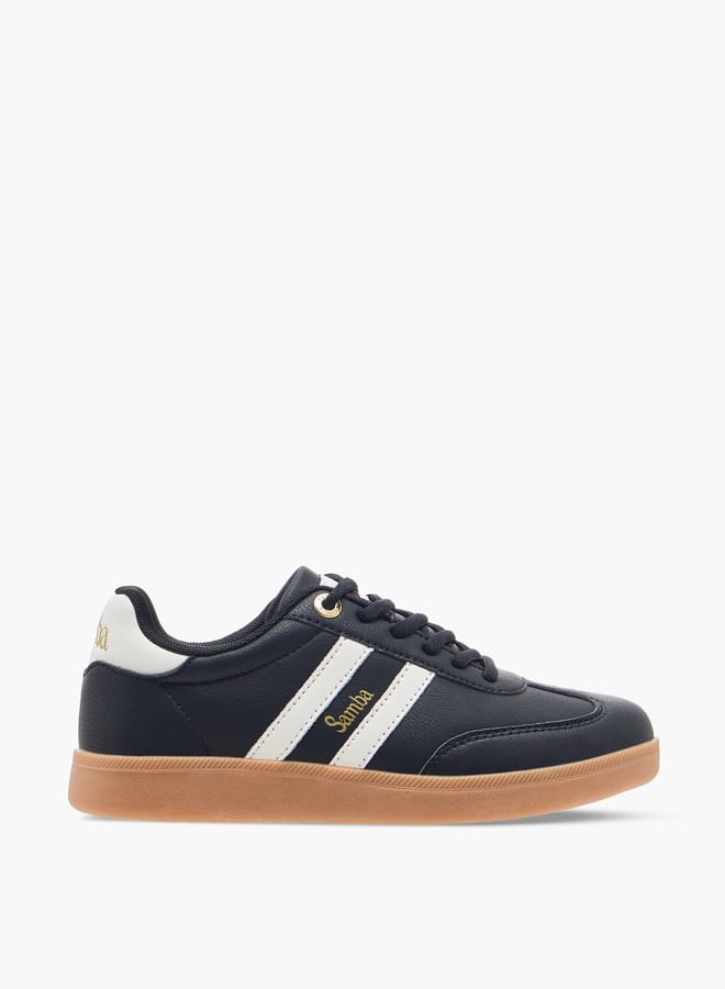 SAMBA Women's Panelled Ankle Sneakers with Lace-Up Closure - Image 2