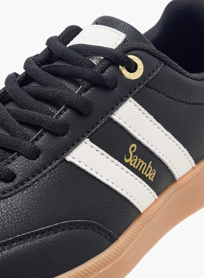 SAMBA Women's Panelled Ankle Sneakers with Lace-Up Closure - Image 3