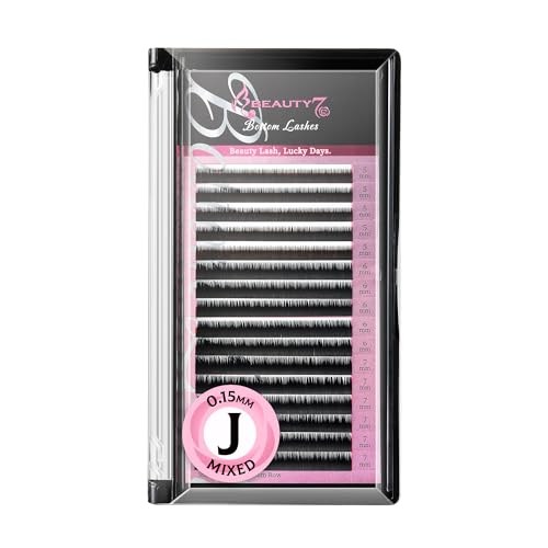 Beauty7 Mixed Volume Under Bottom Lower Individual False Eyelash Extension Tray Matte Synthetic Mink Lash 015 Thickness J Curl - Image 2