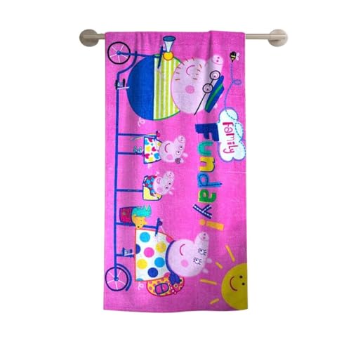 Athom Trendz Athom Living Peppa Pig (Pink) Kids Cotton Bath Towel – Soft, Super Absorbent, Vibrant Design, Perfect for Girls, Quick-Dry, Comfortable & Fun Bath Time Towel |350GSM, 60x120cm - Image 2