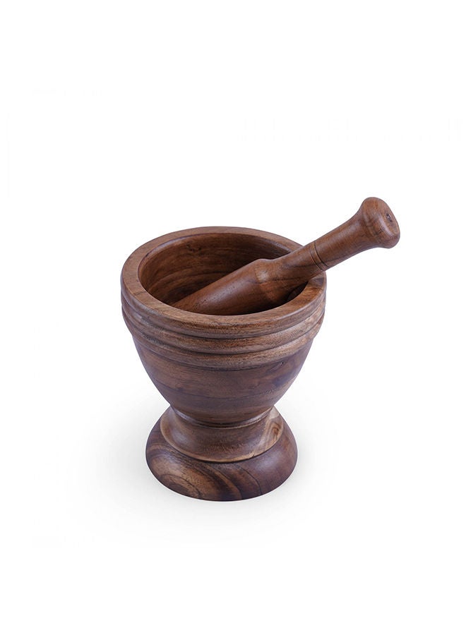 Pan Home مدقة و هاون من الأكاسيا رباحة D12.7X21.9 سم طبيعي - Image 2
