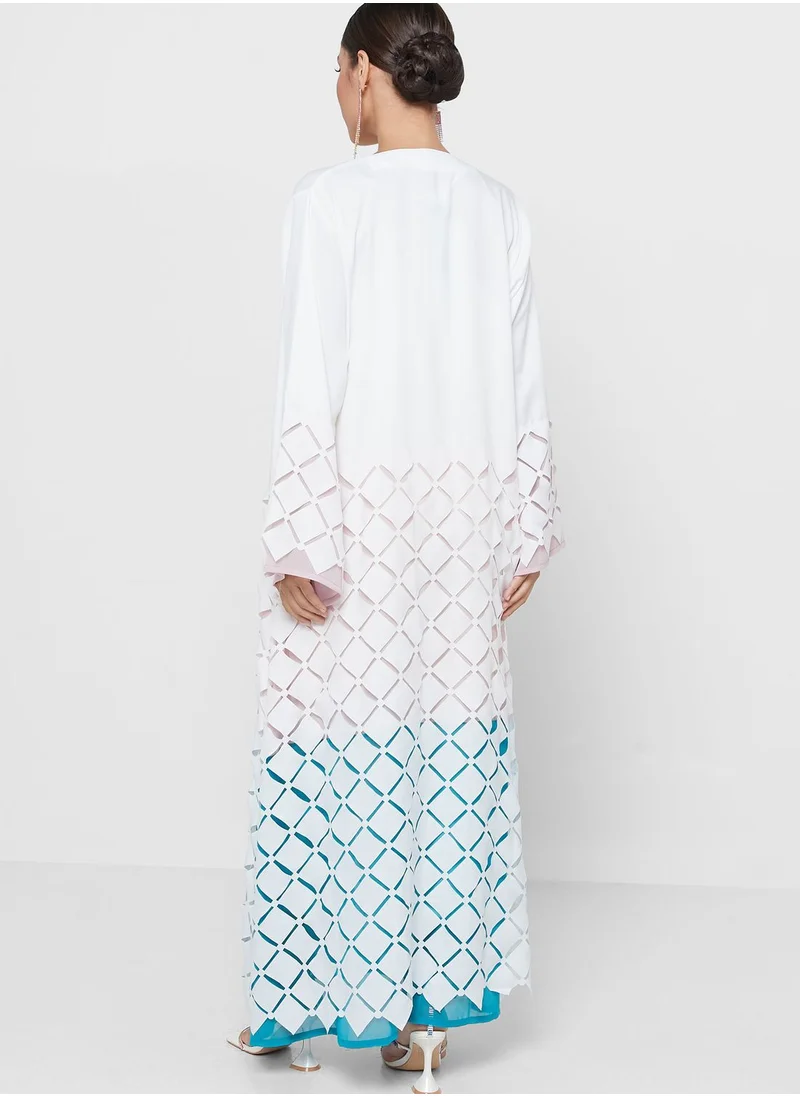 Khizana Laser Cut Abaya With Sheila