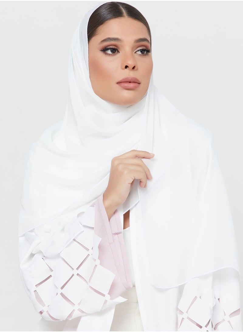 Khizana - Laser Cut Abaya With Sheila - Image 1