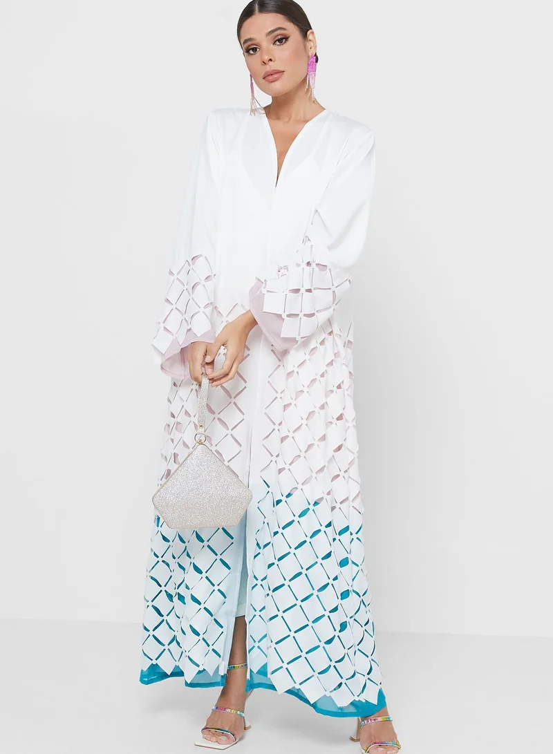 Khizana Laser Cut Abaya With Sheila