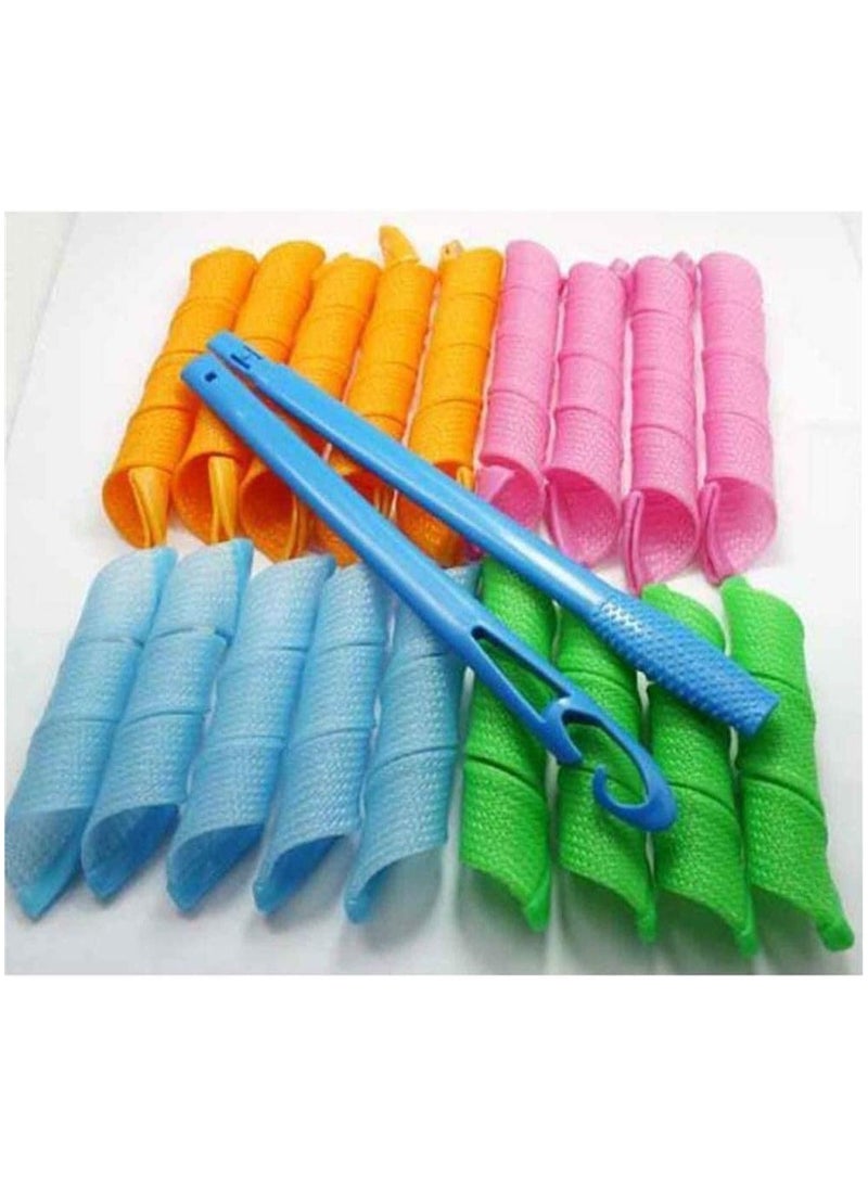 BJM - 18 Pcs Magic hair curler- Spiral curler styling kit - Long Hair Curlers Curl Leverage Rollers Spiral Tool - No Heat Hair Curlers Hair Rollers - Image 1