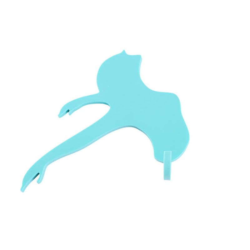 SpiderJuice 1Pc Self Adhesive Wall Art Decorative Ballet Lady Dancer Design Towel Napkin Holder Hanger Hook for Kitchen/Bathroom (Blue) - Image 2