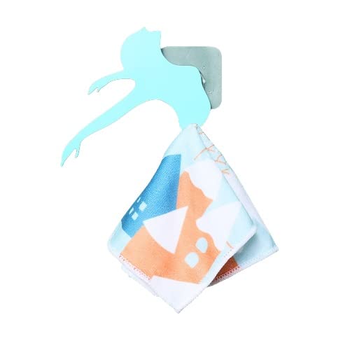 SpiderJuice 1Pc Self Adhesive Wall Art Decorative Ballet Lady Dancer Design Towel Napkin Holder Hanger Hook for Kitchen/Bathroom (Blue) - Image 1