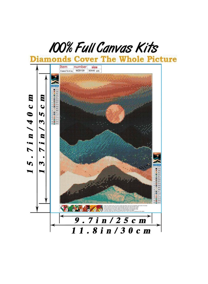 Y&D Diamond Painting Mountain Kit, Art Kits for Adults,Abstract Scenery Paint with Diamonds Round Gift Wall Decor (12x16") (Mountain) - Image 4