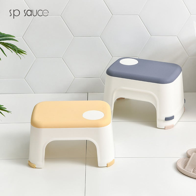 Sp Sauce Small Stool Household Adult Shoe Changing Stool Thickeneded Bathroom Non-Slip Stool Simple Style - Image 2