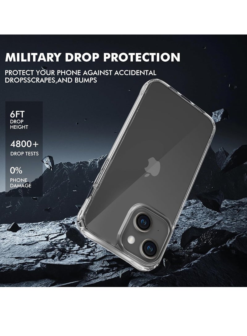 ELTRAZONE  Designed for iPhone 14 Plus Case, [Clear] 5 in 1 [Non Yellowing] Case with 2X Tempered Glass Screen and 2X Camera Lens Protectors, Shockproof and Air-Guard Corners (Clear Non MagSafe) - Image 3