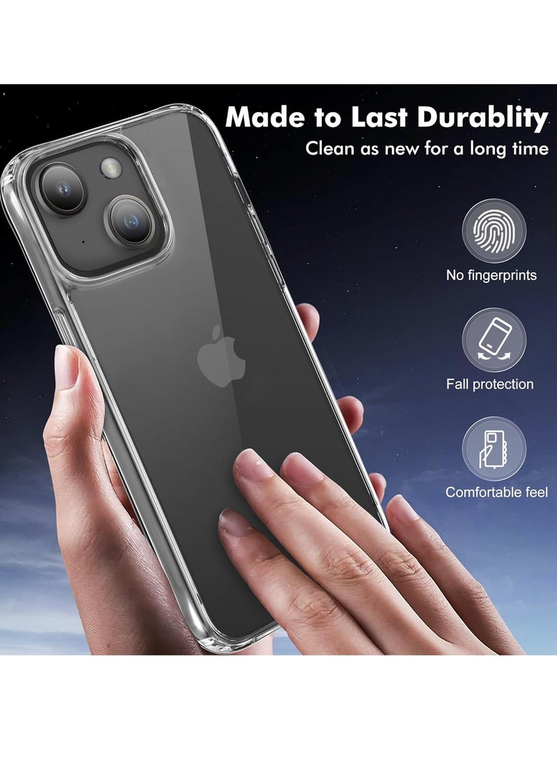 ELTRAZONE  Designed for iPhone 14 Plus Case, [Clear] 5 in 1 [Non Yellowing] Case with 2X Tempered Glass Screen and 2X Camera Lens Protectors, Shockproof and Air-Guard Corners (Clear Non MagSafe) - Image 2