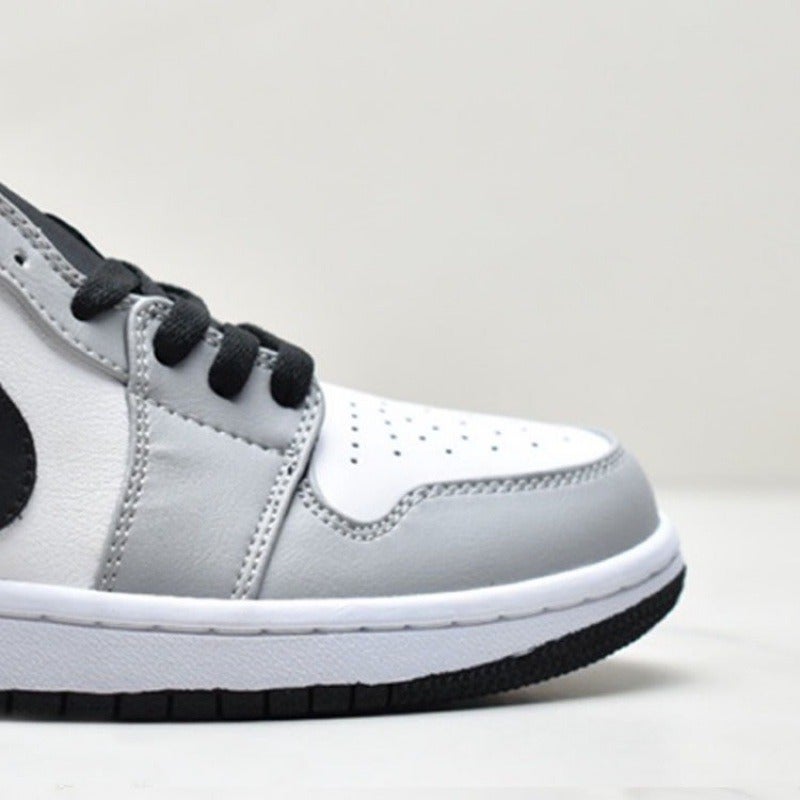 Men's High-Top Basketball Sneakers with Air Cushioning - Black/White Abstract Design - Image 1