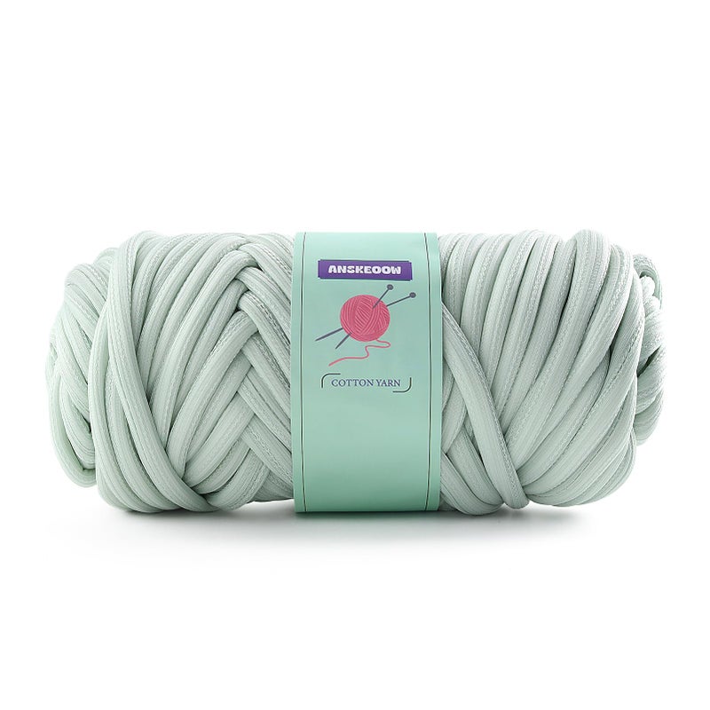DAERBOF Chunky Yarn for Hand Knitting Crocheting Thick Big Twist Tubular Yarn for Making Blankets Bags Baskets Pillows Pet Nests 055lb250g Matcha Green - Image 3