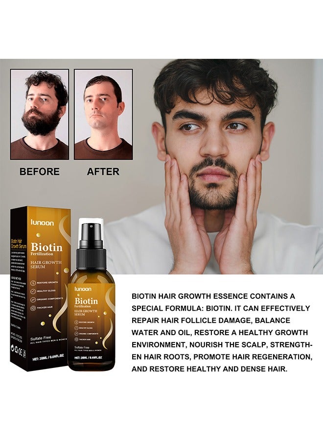 LUNOON Biotin Hair Growth Spray, Hair Regrowth Spray, Biotin Thickening Herbal Serum, Anti Hair Loss Serum For Hair Growth And Hair Loss, Hair Regrowth For Thicker Longer Fuller Hair - Image 3