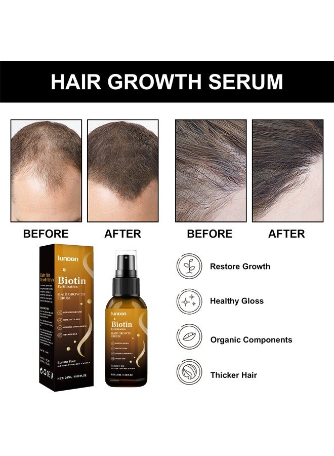 LUNOON Biotin Hair Growth Spray, Hair Regrowth Spray, Biotin Thickening Herbal Serum, Anti Hair Loss Serum For Hair Growth And Hair Loss, Hair Regrowth For Thicker Longer Fuller Hair - Image 4