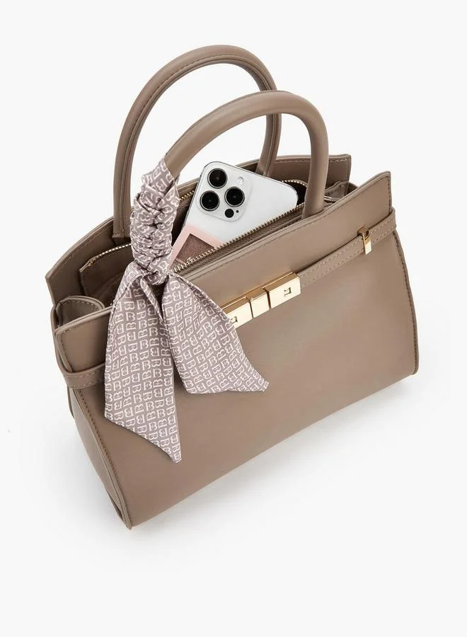 Flora Bella By Shoexpress Scarf Accent Tote Bag with Detachable Shoulder Strap