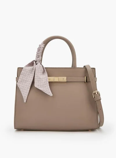 Flora Bella By Shoexpress Scarf Accent Tote Bag with Detachable Shoulder Strap