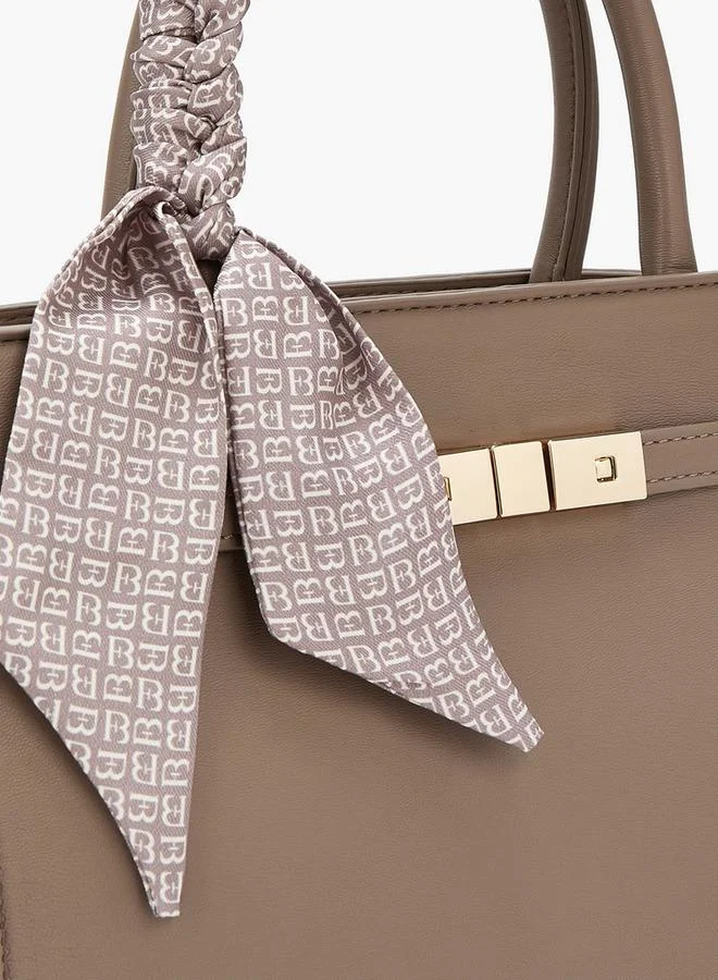 Flora Bella By Shoexpress Scarf Accent Tote Bag with Detachable Shoulder Strap