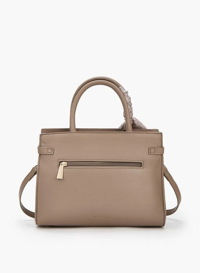 Flora Bella By Shoexpress Scarf Accent Tote Bag with Detachable Shoulder Strap