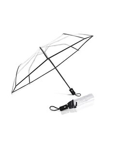 Umbrella Foldable Clear Automatic Open Transparent Folding Auto Open Auto Close Totes Travel Umbrella Rainy Lightweight Portable Women Girls Kids Rainy Windy Weather