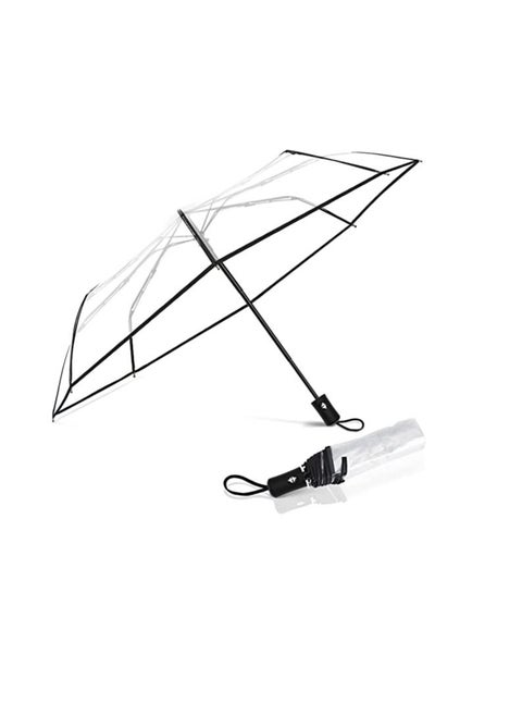 Umbrella Foldable Clear Automatic Open Transparent Folding Auto Open Auto Close Totes Travel Umbrella Rainy Lightweight Portable Women Girls Kids Rainy Windy Weather