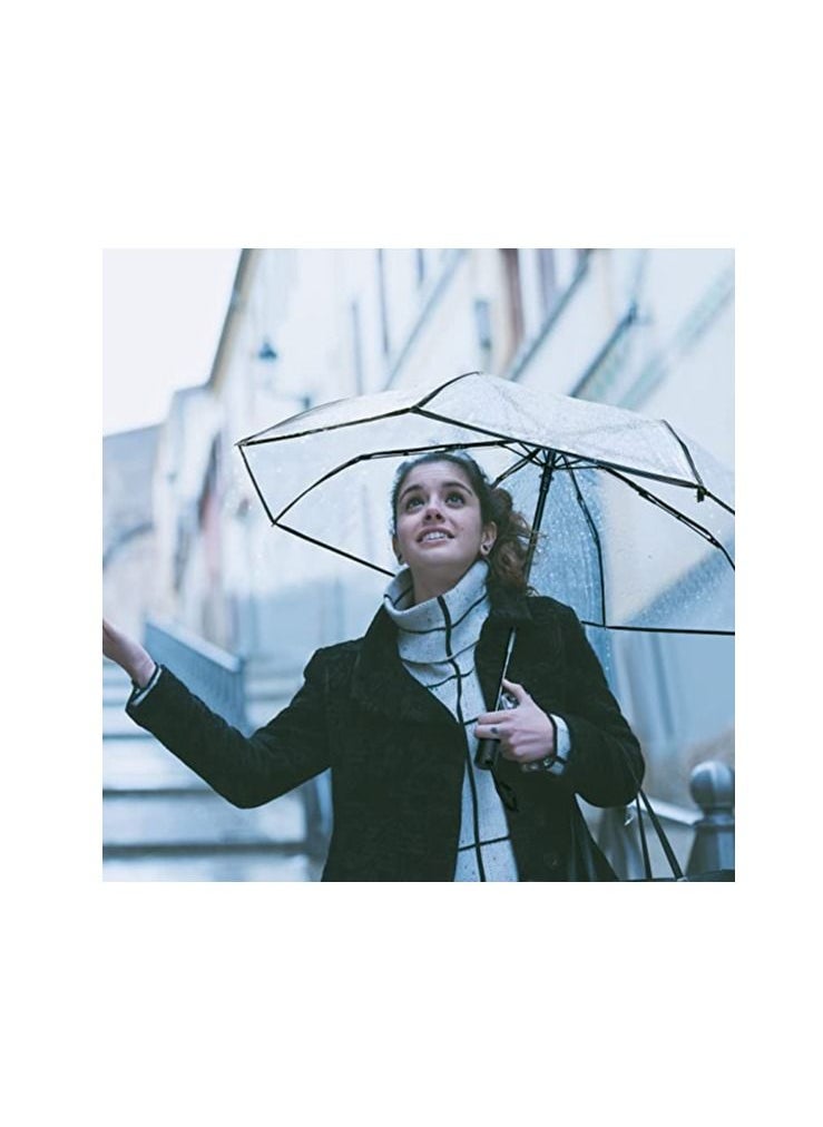 SYOSI - Umbrella Foldable Clear Automatic Open Transparent Folding Auto Open Auto Close Totes Travel Umbrella Rainy Lightweight Portable Women Girls Kids Rainy Windy Weather - Image 1