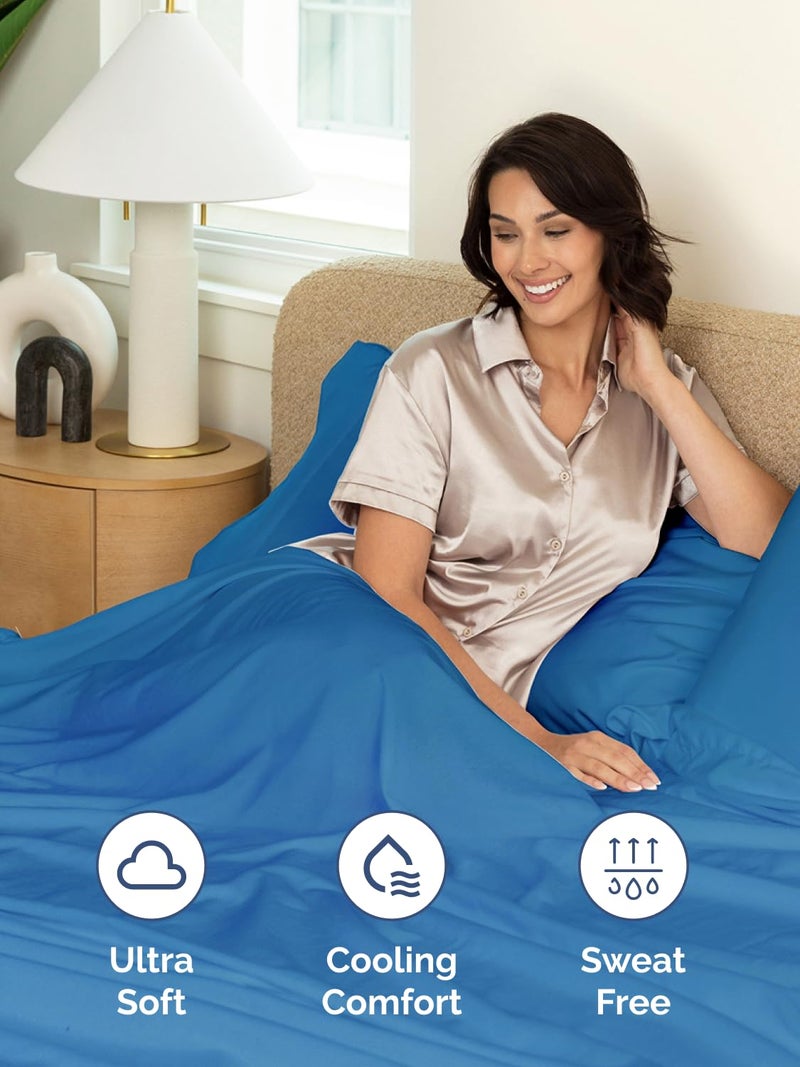 CGK Unlimited Extra Deep King Sheet Set - 6 Piece Breathable and Cooling Sheets - Hotel Luxury Bedding for Women, Men, Kids & Teens - Easy & Secure Fit - Soft, Wrinkle Free & Comfy - Extra Deep Pockets - Royal Blue - Image 5