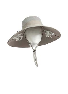 Solar Fan Cap Sun Hat with Fan Wide Birm Fishing Hat with Cooling Personal Fan Fishing Hat for Outdoor Sport Travel Camping
