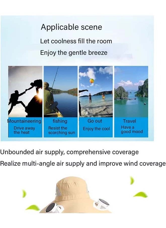Generic - Solar Fan Cap Sun Hat with Fan Wide Birm Fishing Hat with Cooling Personal Fan Fishing Hat for Outdoor Sport Travel Camping - Image 1
