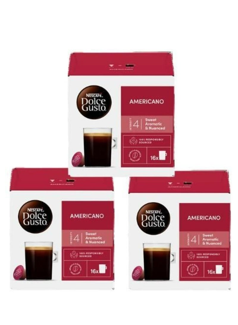 nescaf_dolce_gusto Americano 16 Coffee Capsules 136g Pack of 3 - Image 1