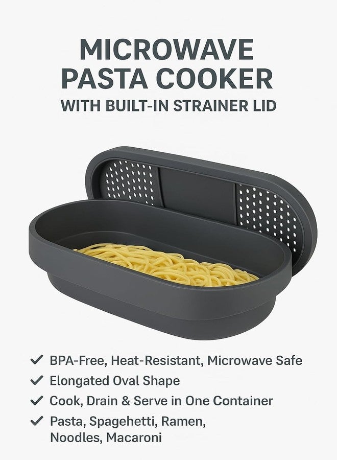 ATETO Microwave Containers Pot Sets for Cooking Nonstick Plastic Rice Cooker, Rice Making Tool, Instant Microwave Noodles & Pasta Pot with Strainer Lid, (Pack of 1) - Image 4