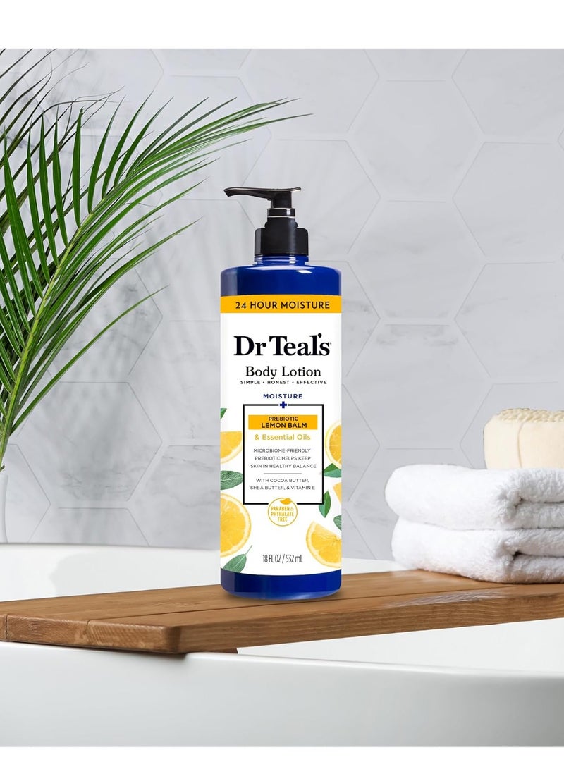Dr Teal's Dr Teal's Body Lotion, Lemon Prebiotic Lemon Balm & Essential Oils, 18 oz (Pack of 3) - Image 2