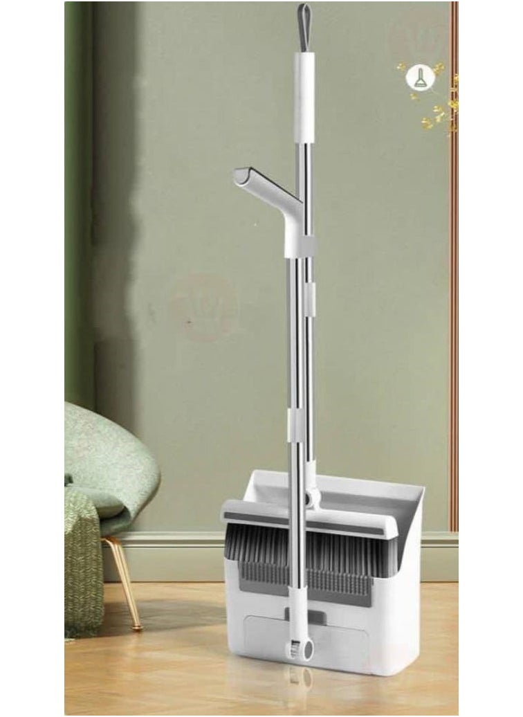 Generic Broom and dustpan with a long handle and equipped with a multi-use brush. The dustpan is foldable and also has a comb to remove stuck-on hair. The brush is easy to disassemble and install, with the ability to clean hard-to-reach places.  - Image 1